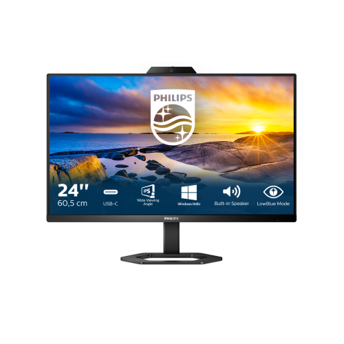 Philips 24E1N5300HE - 5000 Series - monitor a LED - 24" (23.8" visualizzabile) - 1920 x 1080 Full HD (1080p) @ 75 Hz - IPS - 300 cd/m² - 1000:1 - 1 ms - HDMI, DisplayPort, USB-C - altoparlanti - nero testurizzato